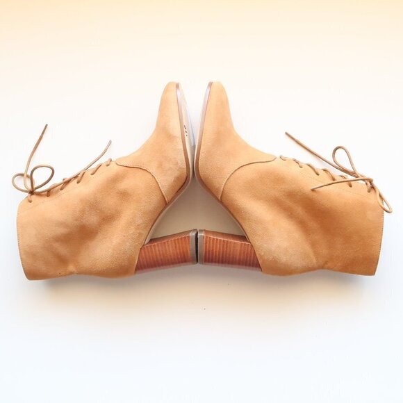 Marc Fisher Suede Leather Block Heel Lace-up Ankle Boots / Booties Size 7.5 - Picture 10 of 16